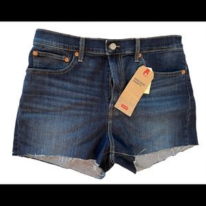 High Rise Denim Cut-off Shorts